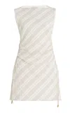 Anna Quan Kai Tartan-checked Cotton-blend Dress In Ivory