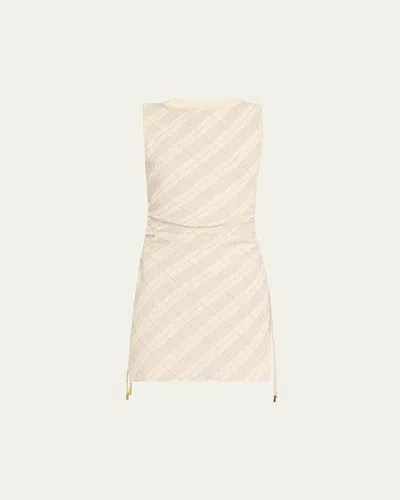 Anna Quan Kai Textured Sleeveless Mini Dress In Tartan Check
