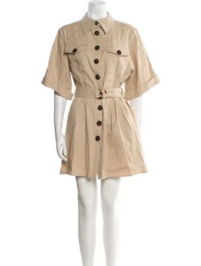 Pre-owned Anna Quan Linen Coat In Neutral