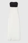 Anna Quan Women's Cream & Black Linen Strapless Maxi Dress In Ivory
