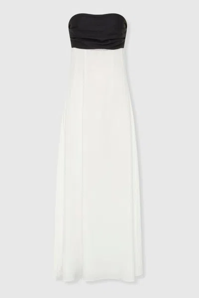 Anna Quan Linen-jersey Strapless Maxi Dress In Ivory