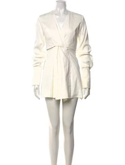 Pre-owned Anna Quan Linen Mini Dress W/ Tags In White