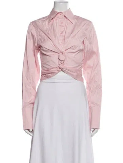 Pre-owned Anna Quan Long Sleeve Button-up Top W/ Tags In Pink