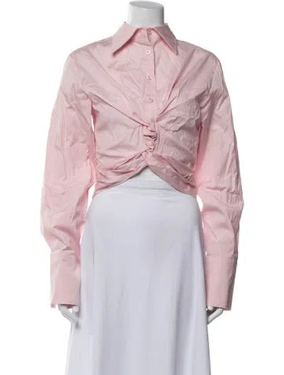 Pre-owned Anna Quan Long Sleeve Button-up Top W/ Tags In Pink