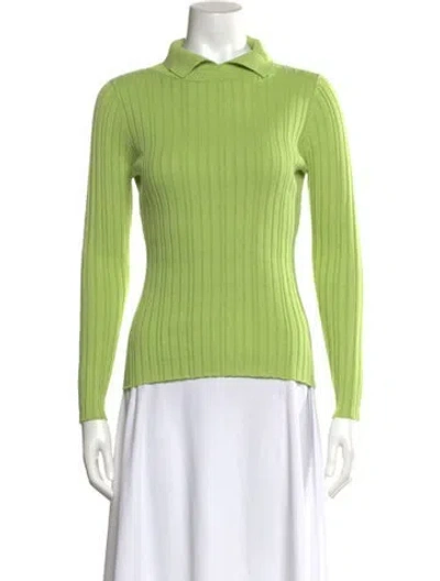 Pre-owned Anna Quan Long Sleeve Top In Green
