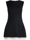 Anna Quan Mabel Stretch-wool Mini Dress In Black