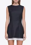 Anna Quan Mabel Stretch-wool Mini Dress In Black