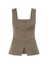 Anna Quan Marisol Button-up Top In Neutral