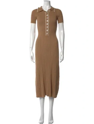 Pre-owned Anna Quan Midi Length Dress In Brown