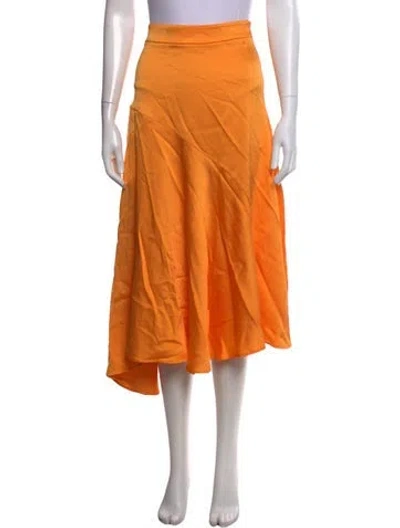 Pre-owned Anna Quan Midi Length Skirt In Orange