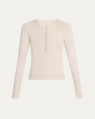 Anna Quan Mila Crewneck Knit Top In Sterling