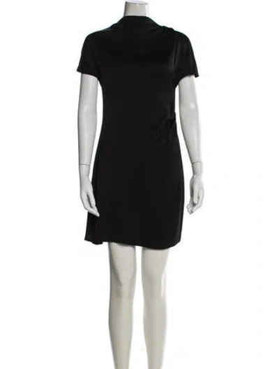 Pre-owned Anna Quan Mock Neck Mini Dress In Black