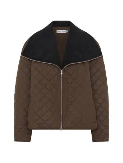 Anna Quan Morandi Quilted Jacket In Brown