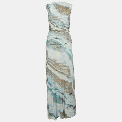 Anna Quan Multicolour Agate Print Jersey Juniper Dress In Blue