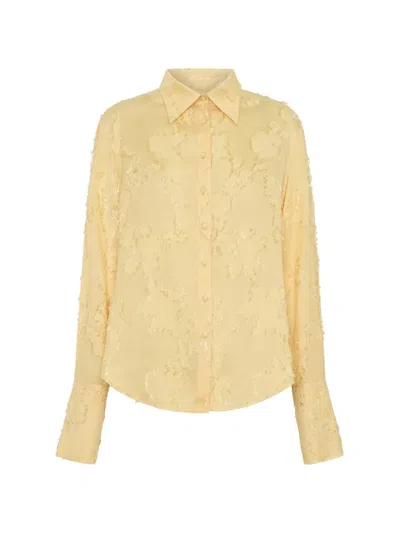Anna Quan Odessa Fil-coupé Shirt In Yellow