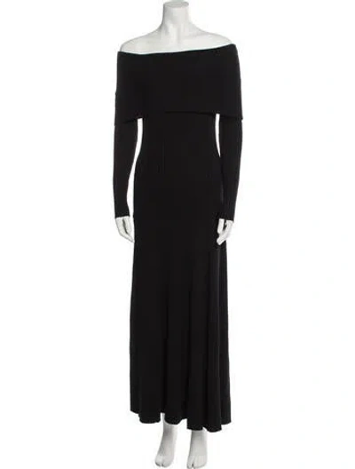 Pre-owned Anna Quan Off-the-shoulder Long Dress In Black