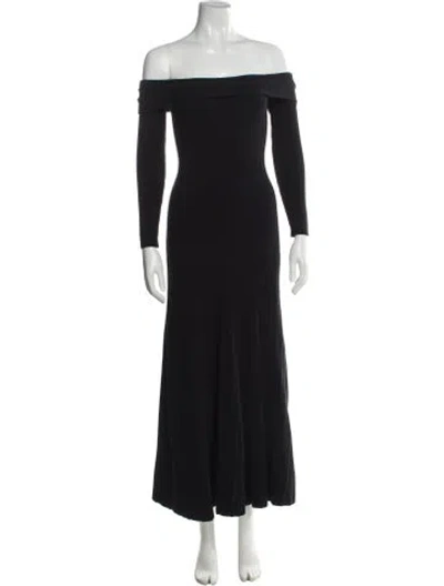 Pre-owned Anna Quan Off-the-shoulder Long Dress In Blue