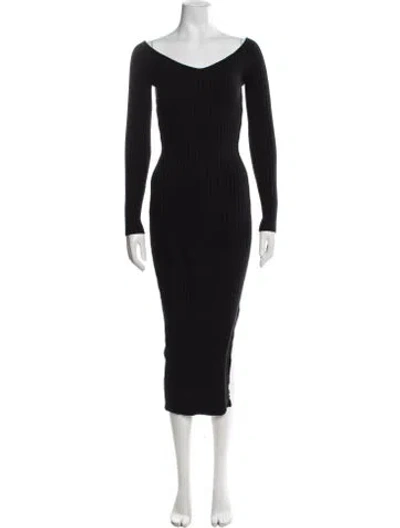 Pre-owned Anna Quan Off-the-shoulder Midi Length Dress In Black