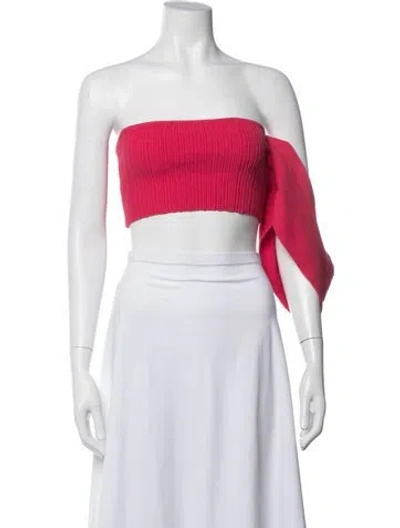 Pre-owned Anna Quan Off-the-shoulder Short Sleeve Crop Top In Neutral