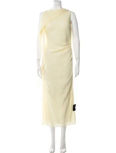 Pre-owned Anna Quan One-shoulder Long Dress W/ Tags In Yellow