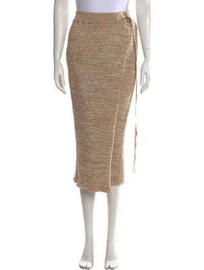 Pre-owned Anna Quan Patterned Midi Length Skirt In Brown