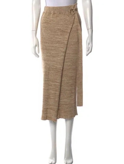 Pre-owned Anna Quan Patterned Midi Length Skirt In Neutrals
