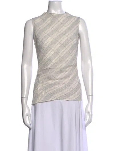 Pre-owned Anna Quan Patterned Mock Neck Top In Multicolor