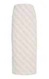 Anna Quan Paulina Tartan-checked Cotton-blend Skirt In Ivory