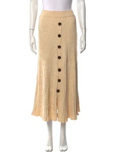 Pre-owned Anna Quan Pleated Accents Long Skirt In Neutrals