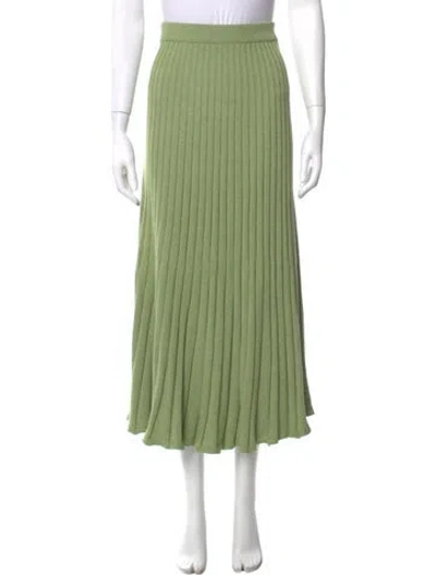 Pre-owned Anna Quan Pleated Accents Midi Length Skirt In Green