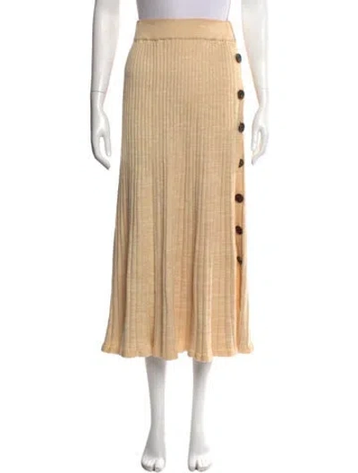 Pre-owned Anna Quan Pleated Accents Midi Length Skirt In Neutral