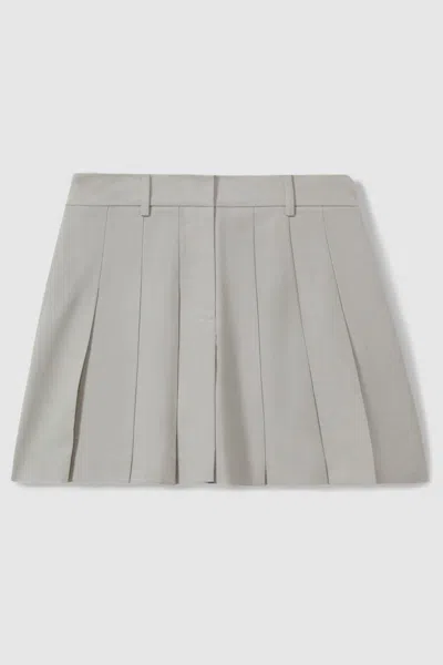 Anna Quan Pleated Mini Skirt In Heather Grey