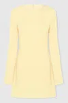 Anna Quan Plisse Raw Hem Mini Dress In Buttercup