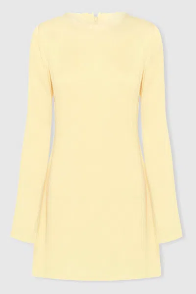 Anna Quan Plisse Raw Hem Mini Dress In Buttercup