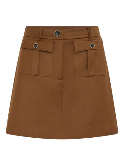 Anna Quan Pocket-detail Mini Skirt In Brown