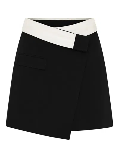 Anna Quan Pocket Wraparound Skirt In Black