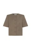 Anna Quan Priestly Short-sleeve Button-up Jacket In Multi