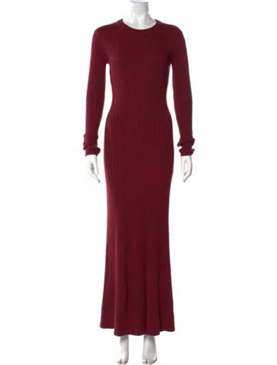 Pre-owned Anna Quan Printed Long Dress In Red