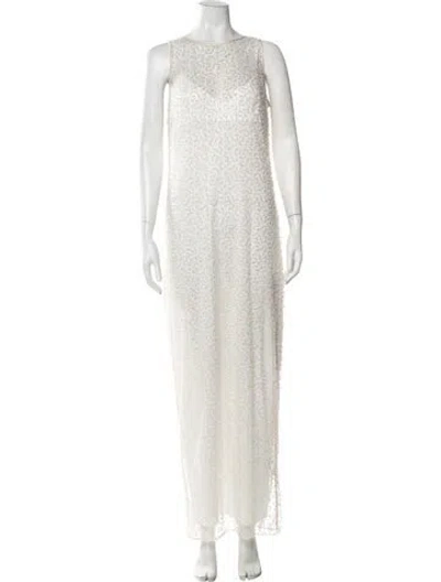 Pre-owned Anna Quan Printed Long Dress W/ Tags In Neutrals