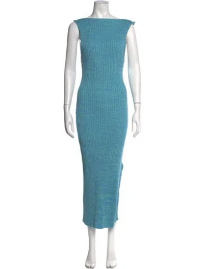 Pre-owned Anna Quan Printed Midi Length Dress In Blue