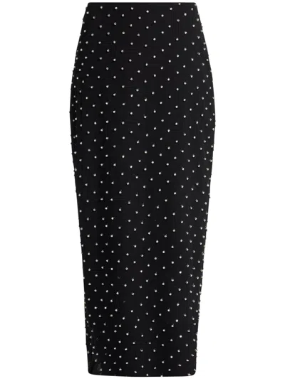 Anna Quan Lucy Crystal Embellished Maxi Skirt In Black