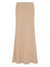 Anna Quan Ribbed Flared Skirt In Nude