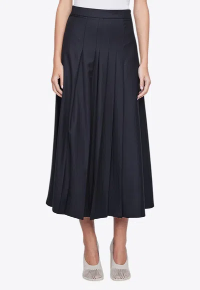 Anna Quan Sable Wool Midi Skirt In Black