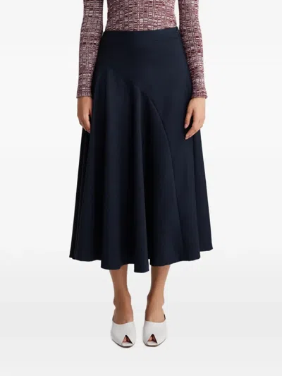 Anna Quan Scarpa Asymmetric Flared Skirt In Blue
