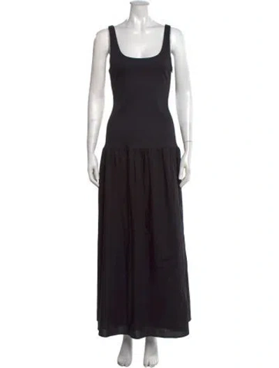 Pre-owned Anna Quan Scoop Neck Long Dress In Black