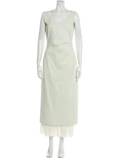 Pre-owned Anna Quan Scoop Neck Long Dress In Green