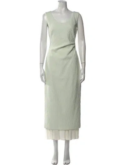 Pre-owned Anna Quan Scoop Neck Long Dress In Green