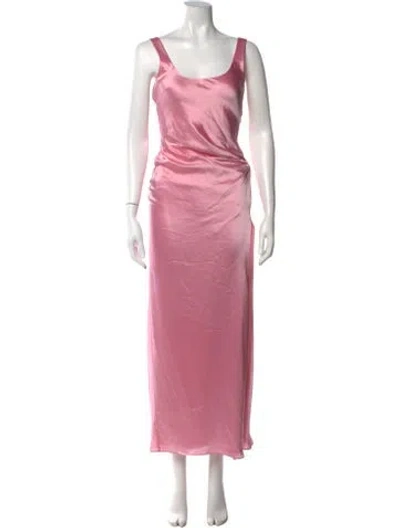Pre-owned Anna Quan Scoop Neck Long Dress In Pink