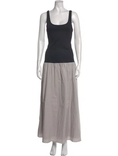 Pre-owned Anna Quan Scoop Neck Long Dress W/ Tags In Black