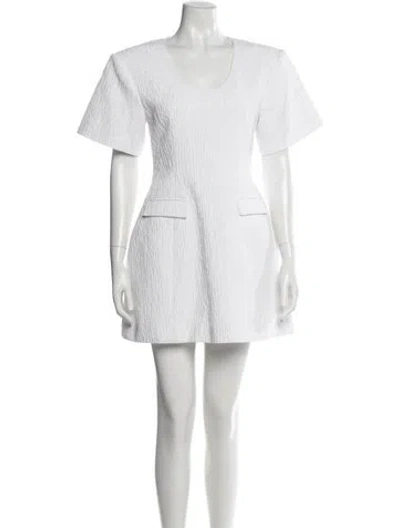 Pre-owned Anna Quan Scoop Neck Mini Dress In Neutral